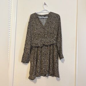 DKNY Jeans Leopard Print dress knee length Women’s XL